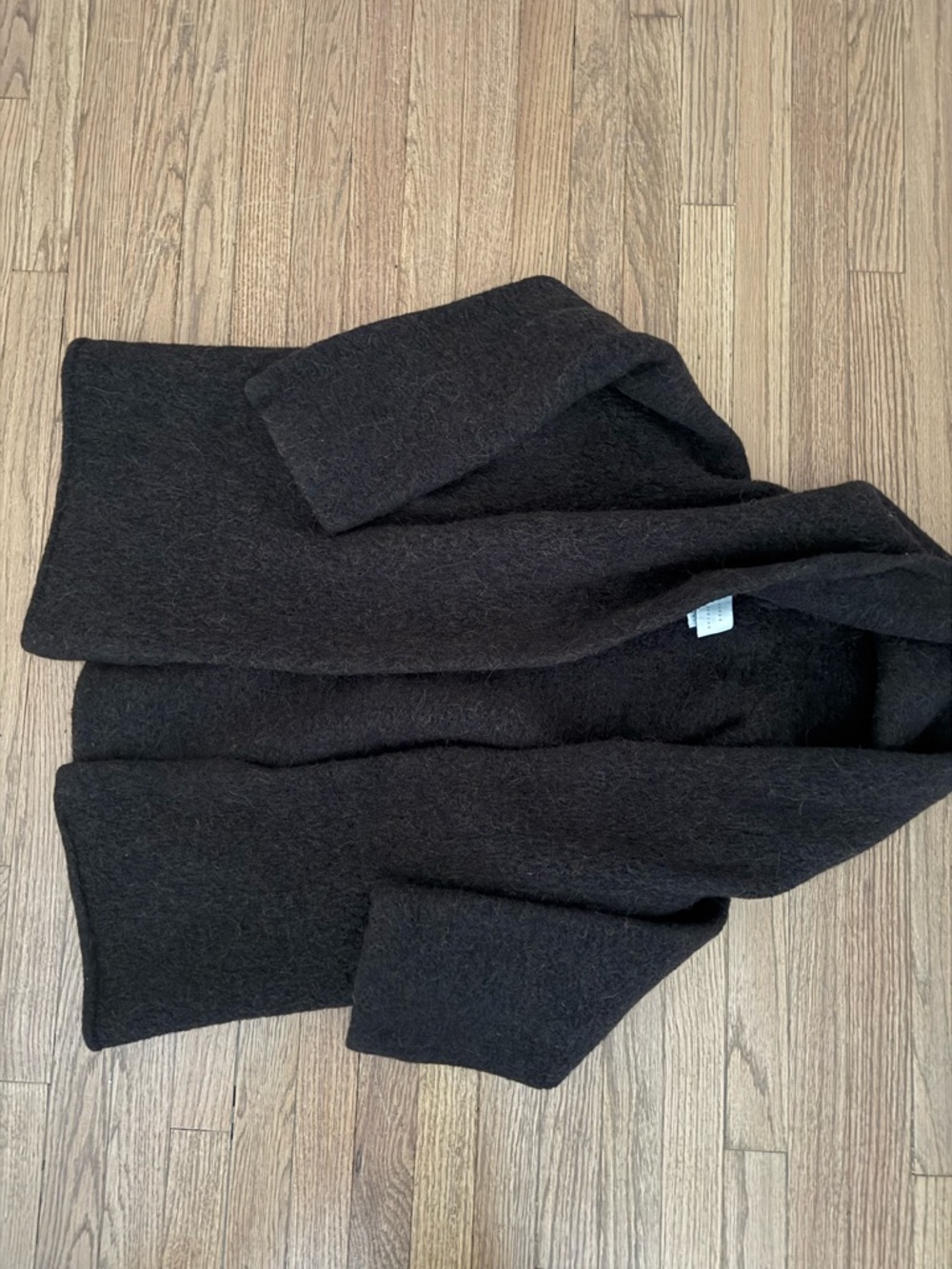 Lauren Manoogian Front Shawl Coat Coatigan Brown hood alpaca - Picture 3 of 3